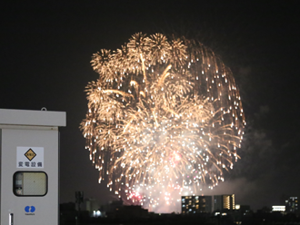 屋上から見た花火