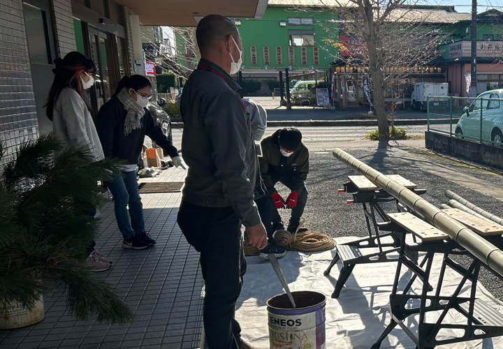 門松づくりの準備